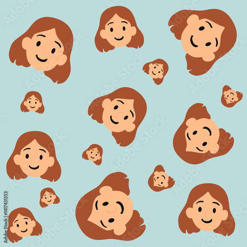 Cartoon woman vector background
