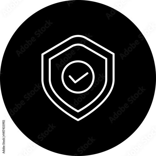 Compliance Vector Line Black Circle Icon Design