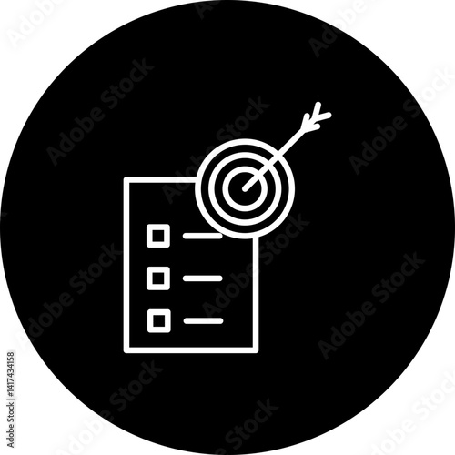 Planing Vector Line Black Circle Icon Design