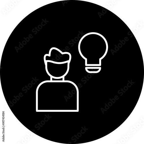 Solution Vector Line Black Circle Icon Design