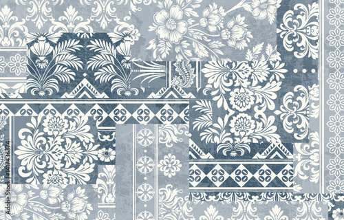 Ethnic Motifs Ikat floral paisley embroidery floral. ikat Saree Sarong oriental pattern traditional.Ikat embroidery style abstract embroidery design for texture,fabric,clothing,wrapping,decoration
