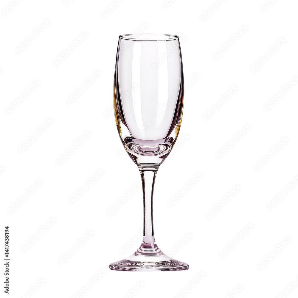 Elegant empty champagne flute on white background. Ideal for celebrations, parties, and special occasions. Elegant empty champagne flute on white background. Ideal for celebrations, parties, and special occasions.