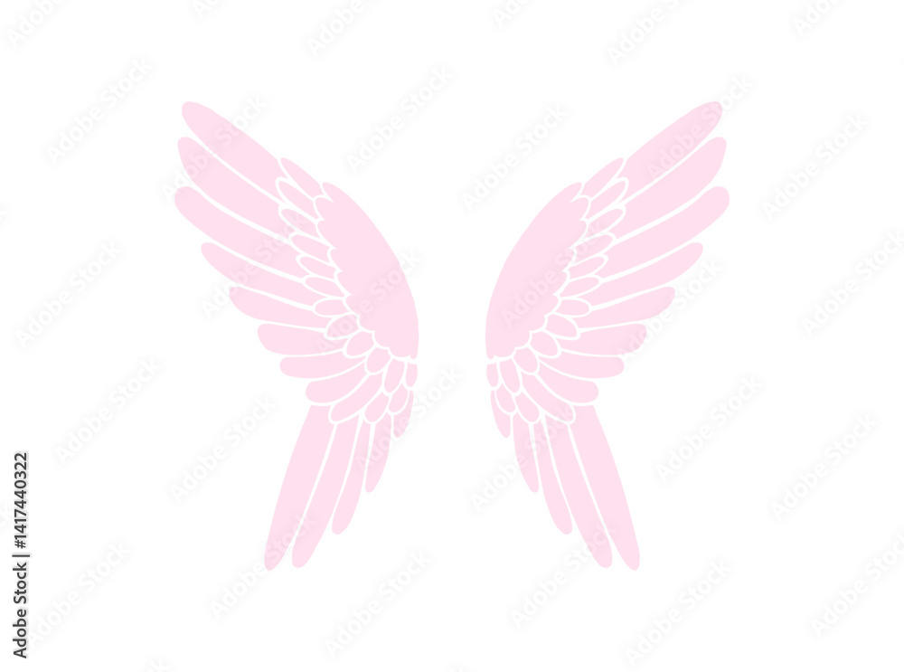 Obraz premium 翼 ピンク