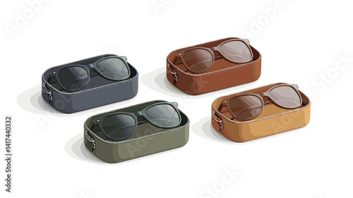 Four Leather Sunglasses Cases in Various Colors