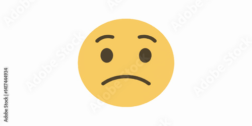 Vector Illustration of Yellow Apathetic Face Emoticon