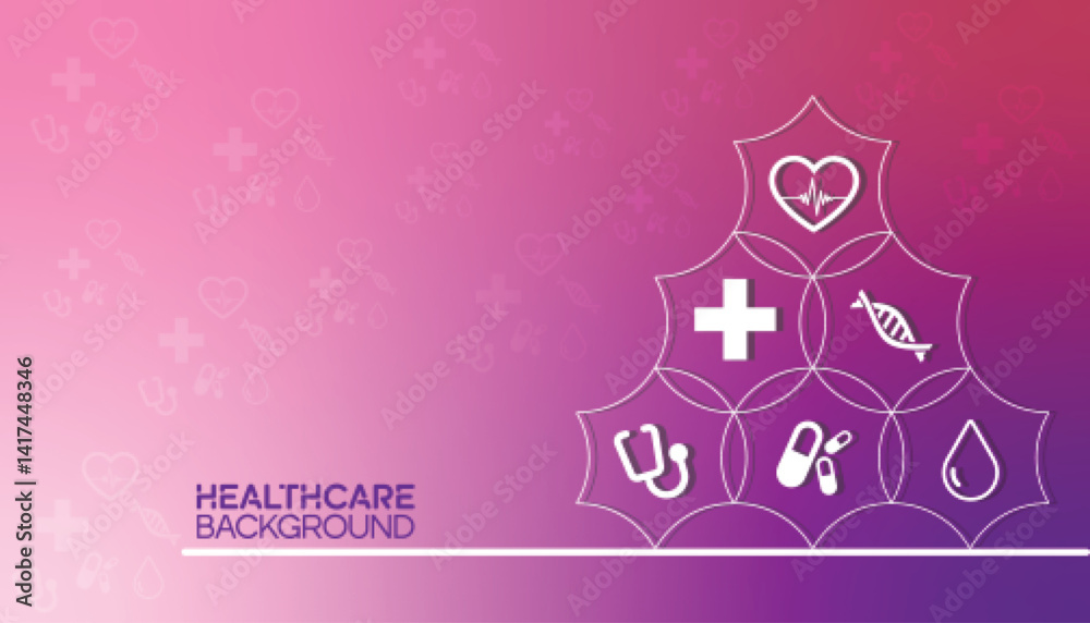 Fototapeta premium Healthcare background with medical symbols