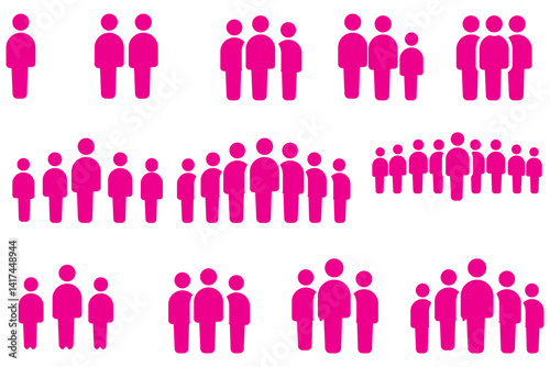Wallpaper Mural People group icon set. Team people. User profile symbol. Group of people or group of users collection. Persons symbol - stock vector. Torontodigital.ca