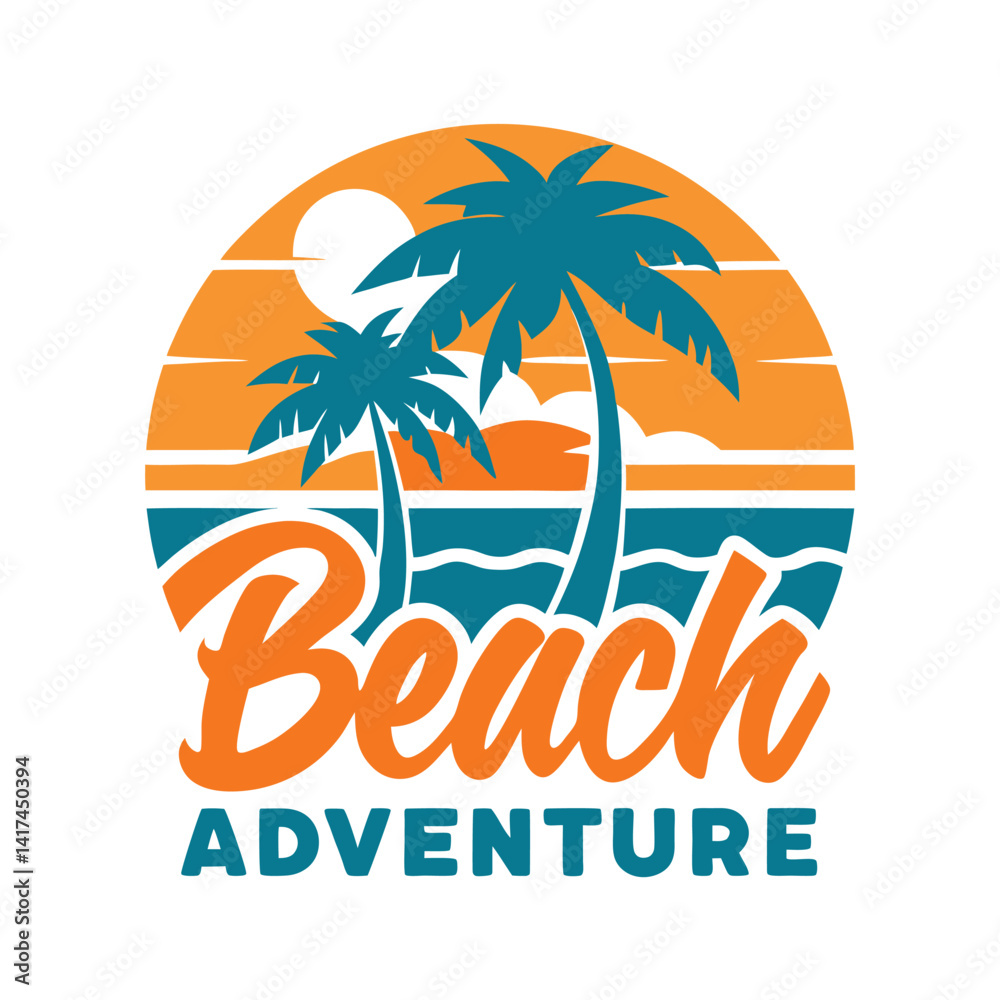 Fototapeta premium cool vintage tv on beach with sunset on screen