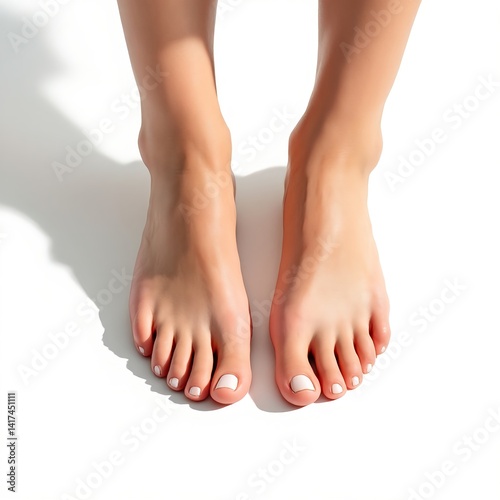 woman feet on white background