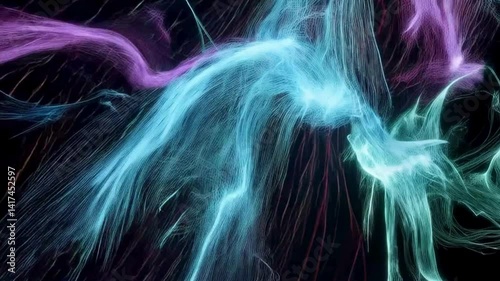 Wallpaper Mural Abstract Glowing Energy Flow Teal and Purple Nebula Torontodigital.ca