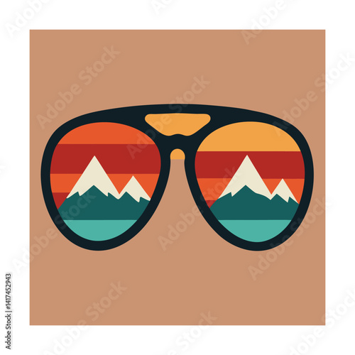vector t shirt design with retro style aviator sunglasses