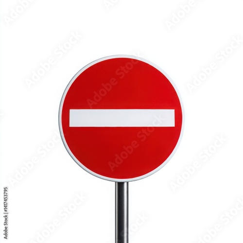 No entry sign on pole isolated on white background Free Download No entry sign on pole isolated on white background - GFXLoad