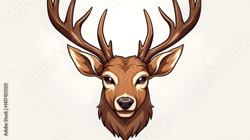 Professional Cartoon Deer Head Vector Illustration for Cartoons and Posters