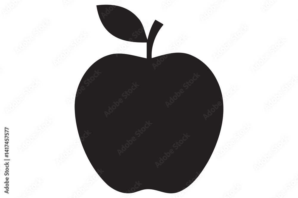 Fototapeta premium Apple icon symbol silhouette design isolated Vector illustration 