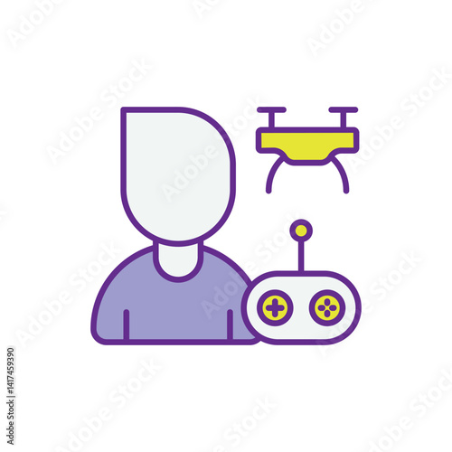Drone Operater vector icon stock illustration