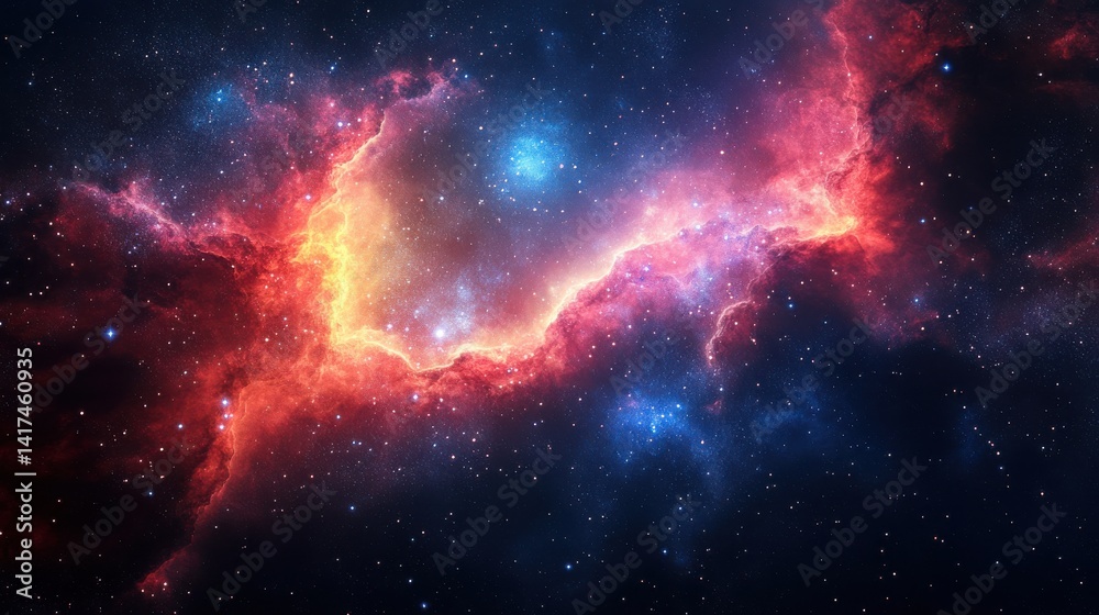 A vibrant and colorful nebula in space, showcasing stars and cosmic dust. A vibrant and colorful nebula in space, showcasing stars and cosmic dust.