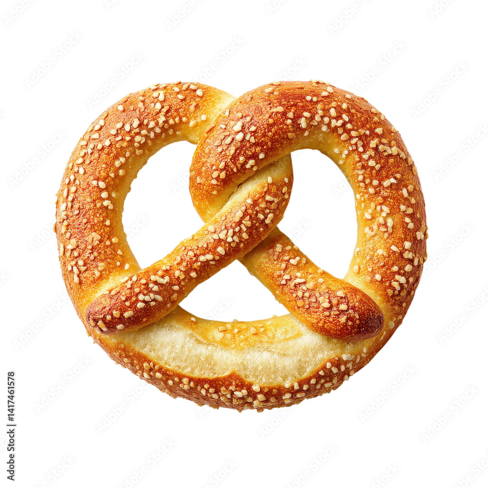 Studio shot of a pretzel with salt on a white background. Concept of food, snack, and bakery. Studio shot of a pretzel with salt on a white background. Concept of food, snack, and bakery.