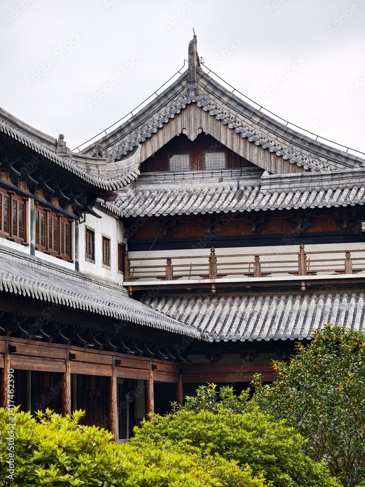 The Zhenru Buddhism Temple in Shanghai city, China The Zhenru Buddhism Temple in Shanghai city, China