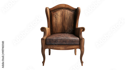 Vintage Antique Chair Isolated on White Background for Interior Design Projects
