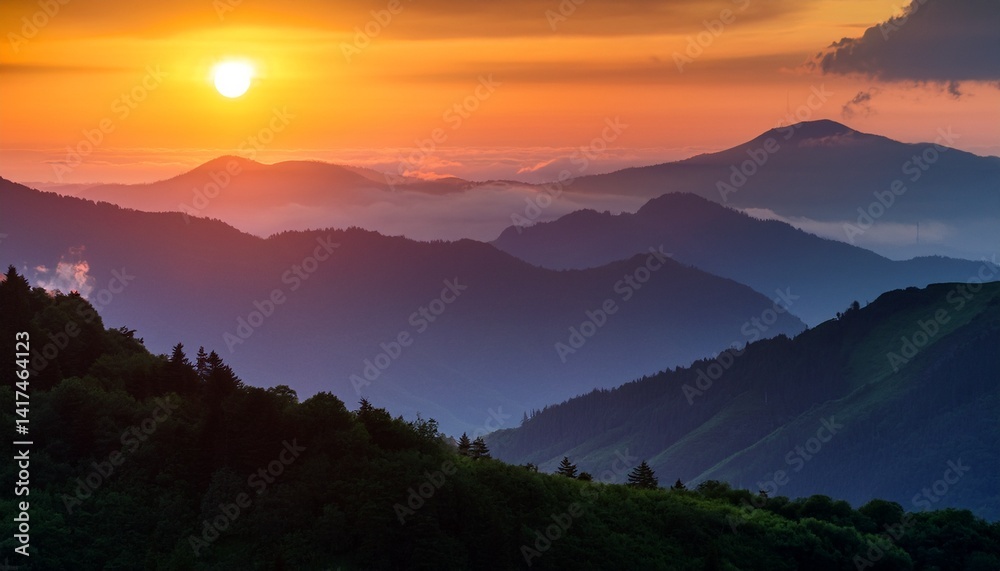 Obraz premium Smokey Mountain Sunset