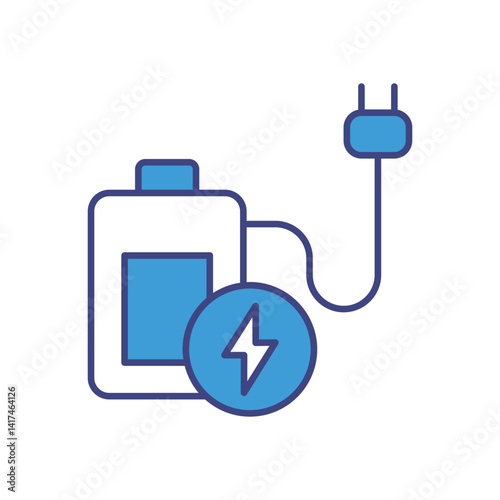 Battery Charging vector icon stock illustration