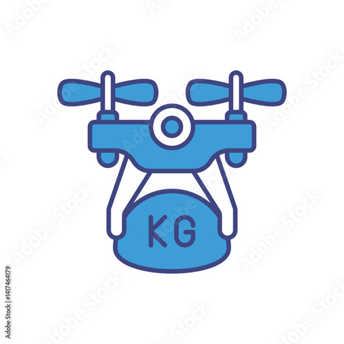 Heavy Lift Drone vector icon stock illustration