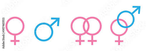 Gender icon vector design. Male and female sign of gender equality icon vector. Male and female symbol . gender sign.