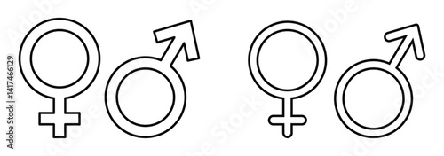 Gender icon vector design. Male and female sign of gender equality icon vector. Male and female symbol .  Gender icon.