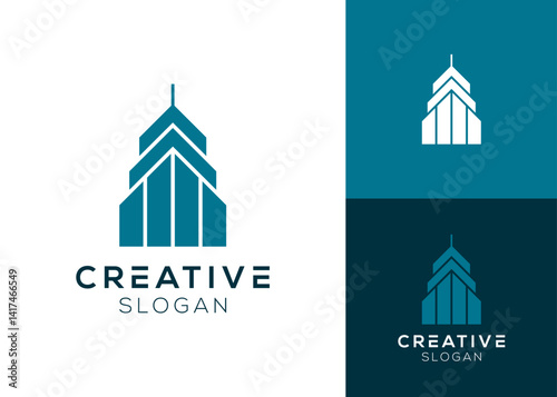 Skyscraper or modern building logo design for urban or apartment