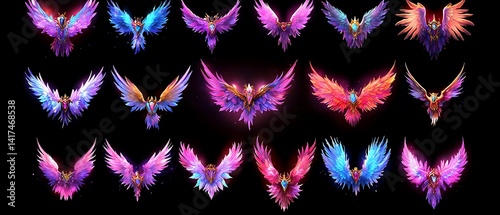 Colorful Birds in Flight