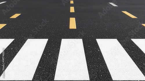 Wallpaper Mural Urban Crosswalk on Asphalt Roadway with Marked Lane Dividers Torontodigital.ca
