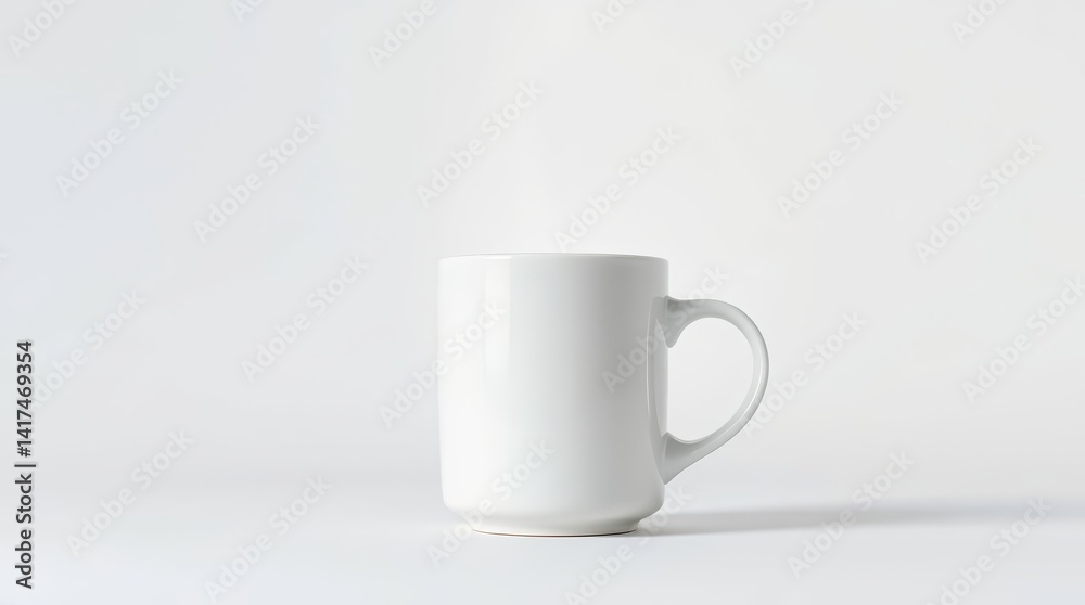 Minimalist White Ceramic Mug on Clean Background – Product Mockup Minimalist White Ceramic Mug on Clean Background – Product Mockup