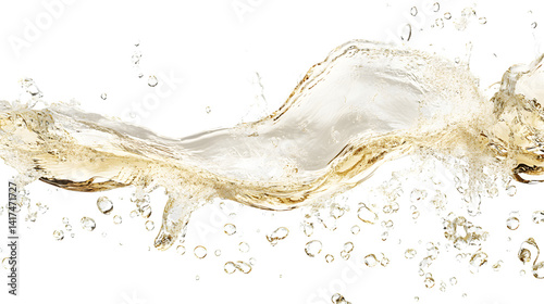 Elegant Champagne Bubbles Splash Frozen in Abstract