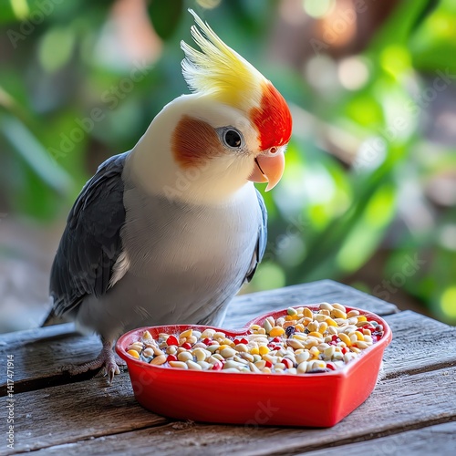 Cockatiel lutino celebrates birthday in adorable party setup, perfect cockatiel lutino birthday theme for pet lovers and cockatiel lutino birthday stock photography, cockatiel birthday
lutino parrot
p