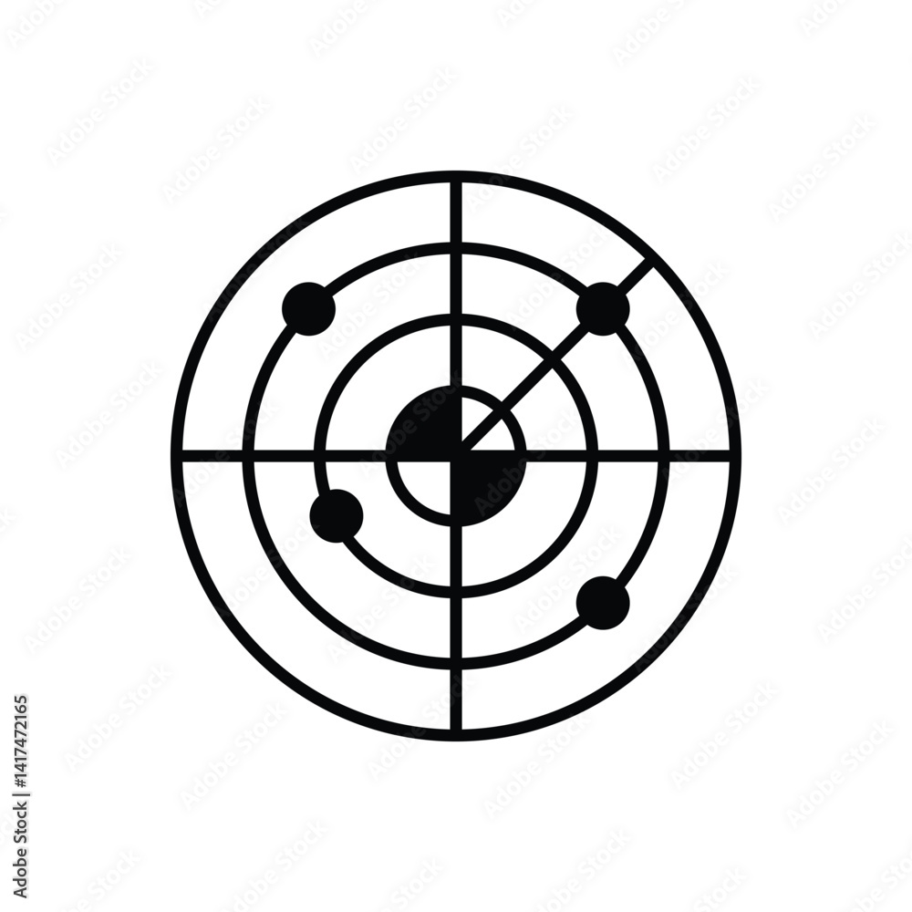 Navigation Redar vector icon stock illustration Navigation Redar vector icon stock illustration