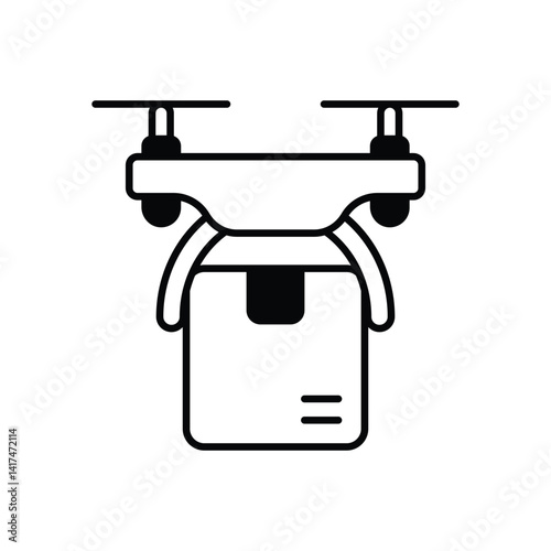 Drone Delivery vector icon stock illustration