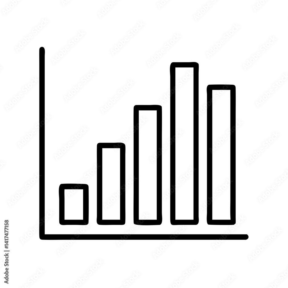 Growth bar chart illustration for data analysis and business performance presentation design element Growth bar chart illustration for data analysis and business performance presentation design element