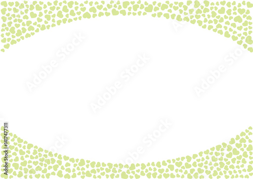 ハート柄の背景 黄緑系の単色 ハート