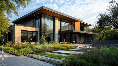 Wallpaper Mural Modern contemporary residence with expansive glass facade. Torontodigital.ca