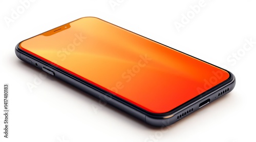 Modern Smartphone with Blank Screen on White Background – Mockup Concept