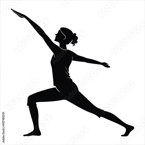 silhouette of a young woman dancing