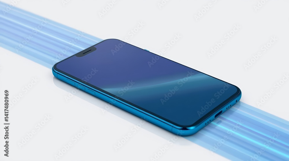 Modern Smartphone with Blank Screen on White Background – Mockup Concept Modern Smartphone with Blank Screen on White Background – Mockup Concept