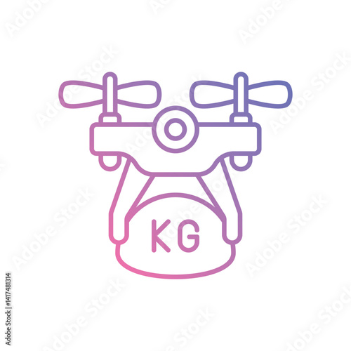 Heavy Lift Drone vector icon stock illustration
