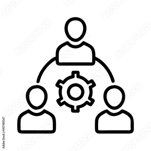 Teamwork collaboration process management icon for business strategy and workflow automation