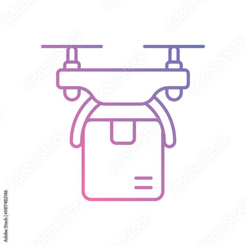 Drone Delivery vector icon stock illustration