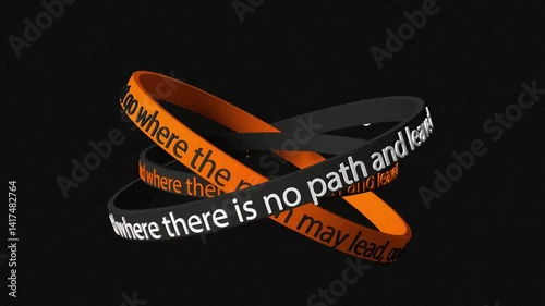 Realistic 3D Typography Loops in Brutalism Style with Text Bands. Do not go where the path may lead, go instead where there is no path and leave a trail.