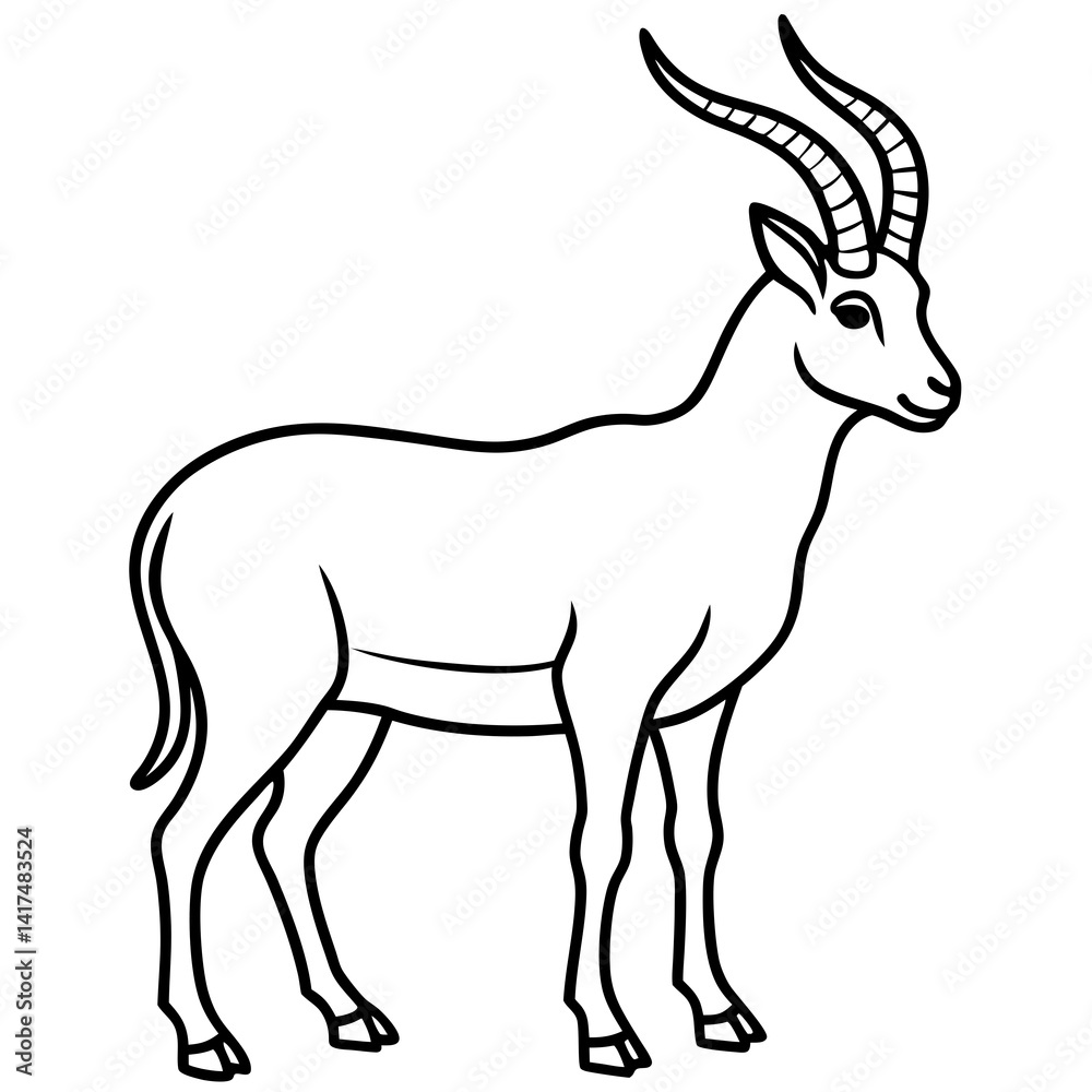 Elegant Ibex One-Line Vector Art Elegant Ibex One-Line Vector Art