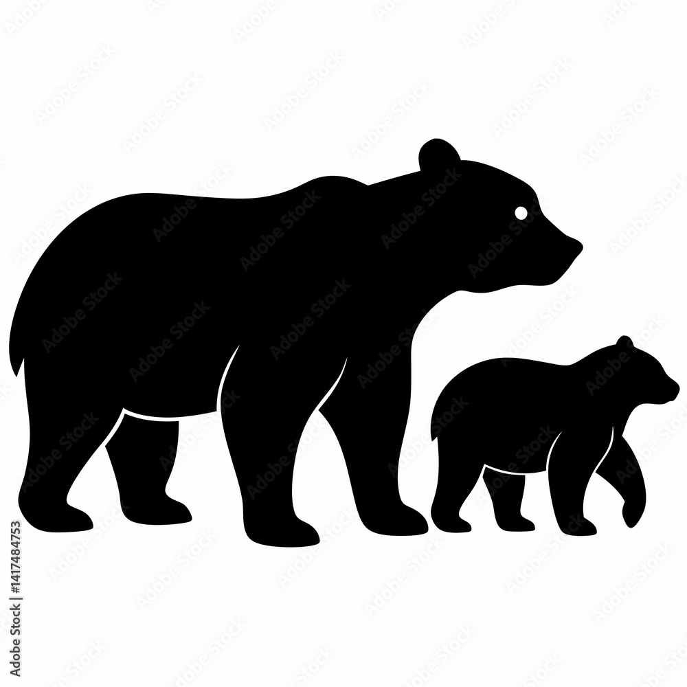 Naklejka premium bear silhouette vector