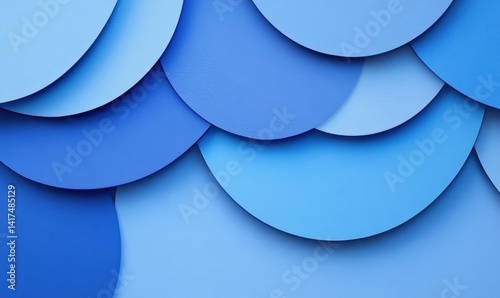 Blue creative half circles minimal abstract pattern, minimalist design, blue theme 