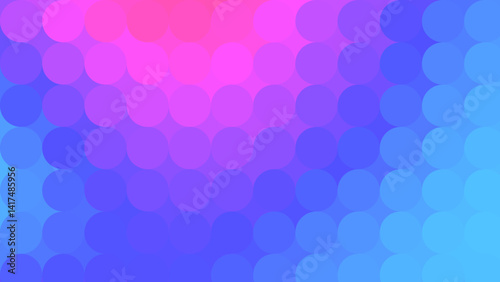 Abstract gradient pattern featuring blended shades of pink, purple, and blue with circular dot shapes, creating a vibrant, textured effect.